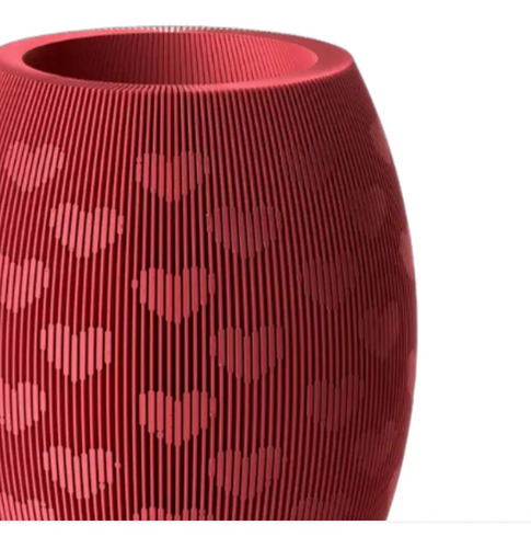 Jarrón Rojo Con Diseño De Corazones - Foto 2