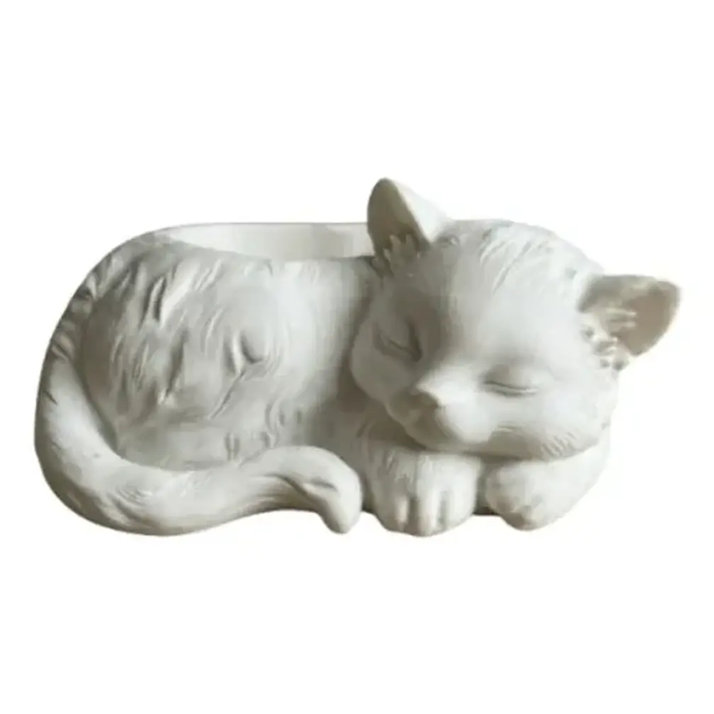 Portalápices- Gato Blanco Durmiente 1