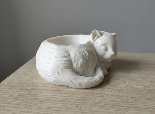 Portalápices- Gato Blanco Durmiente - Foto 2