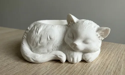 Portalápices- Gato Blanco Durmiente - Foto 4