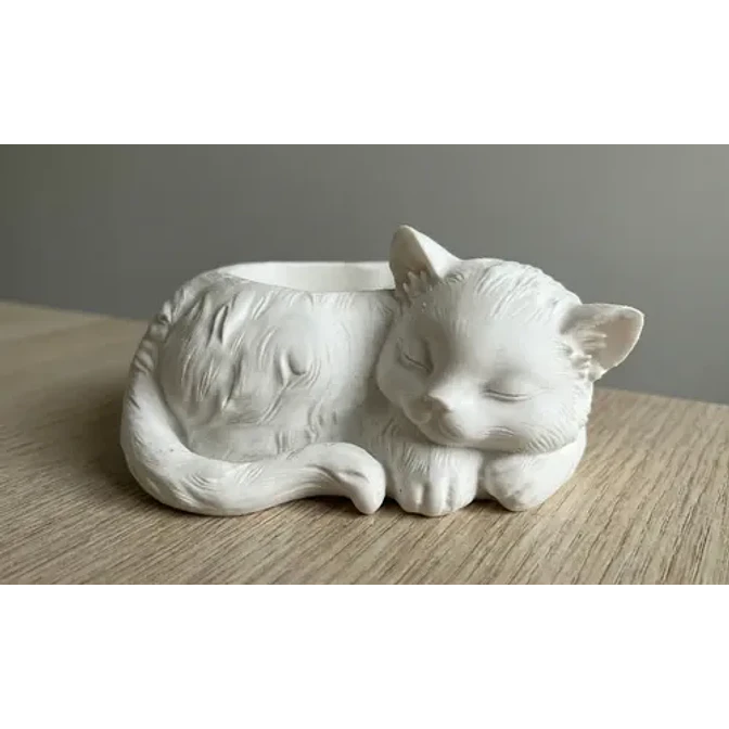 Portalápices- Gato Blanco Durmiente 4