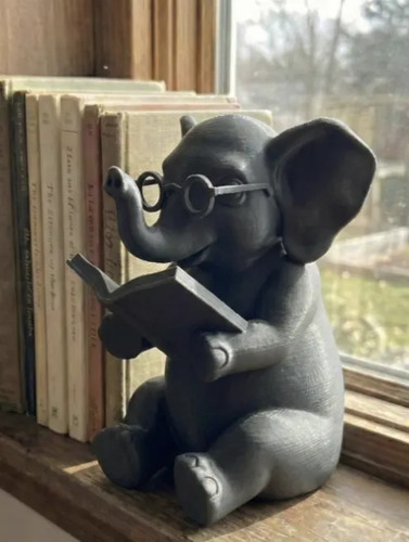 Figura Decorativa- Elefante Lector - Foto 2