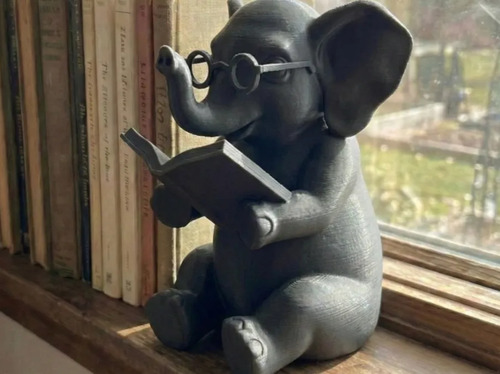 Figura Decorativa- Elefante Lector - Foto 3
