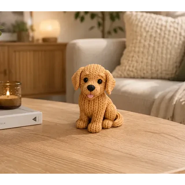 Figura Decorativa Prints Patro- Golden Retriever De Punto
