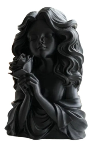 Escultura Decorativa- Niña Y Rosa
