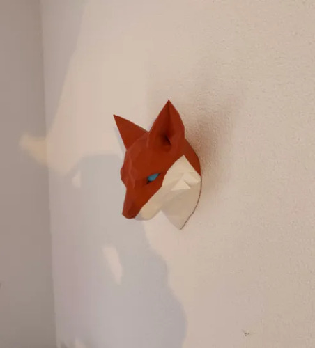Escultura Decorativa De Pared Prints Patro- Cabeza De Zorro - Foto 3