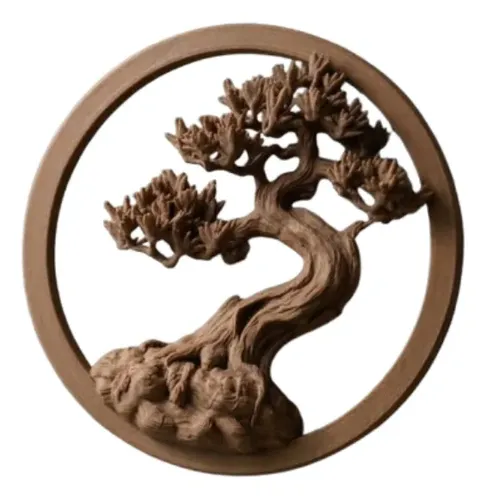 Escultura Decorativa- Bonsái Zen En Relieve
