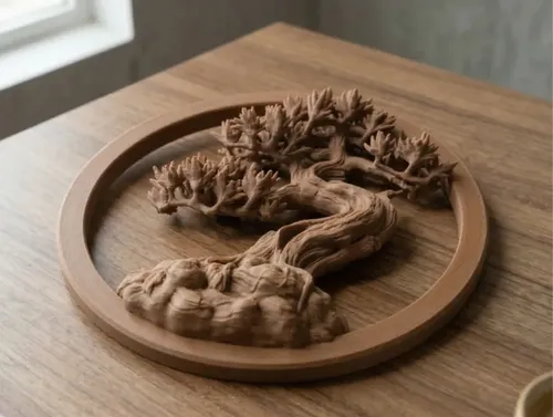 Escultura Decorativa- Bonsái Zen En Relieve - Foto 2