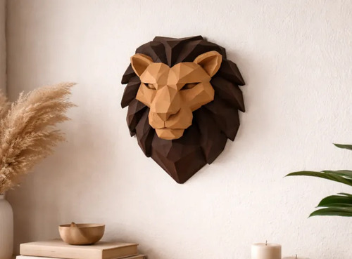 Escultura Decorativa De Pared Prints Patro- Cabeza De León - Foto 3