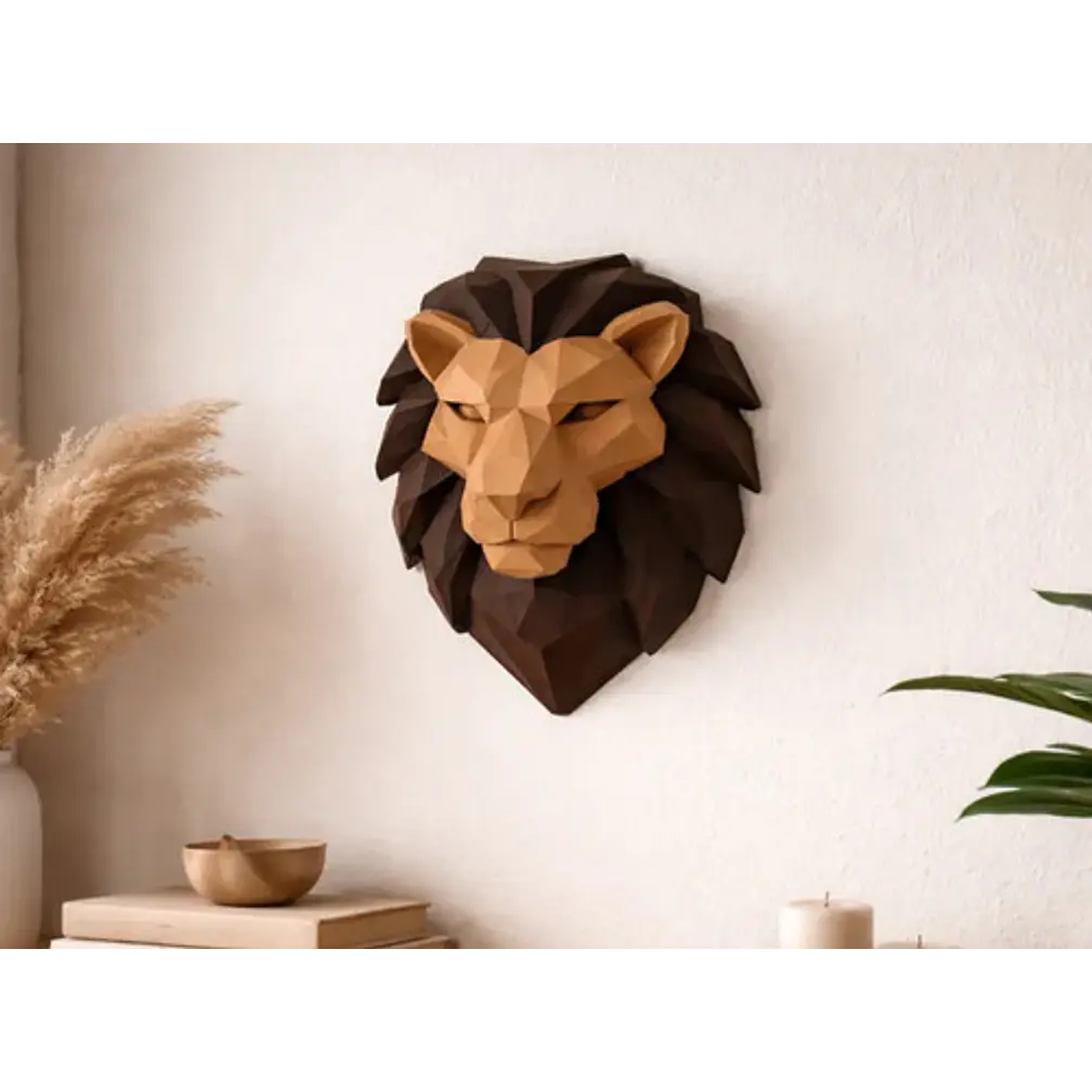 Escultura Decorativa De Pared Prints Patro- Cabeza De León 3