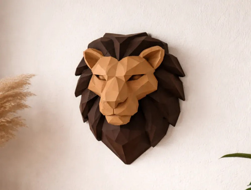 Escultura Decorativa De Pared Prints Patro- Cabeza De León - Foto 4