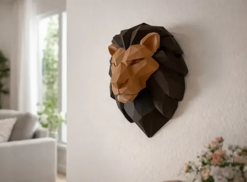 Escultura Decorativa De Pared Prints Patro- Cabeza De León - Foto 5