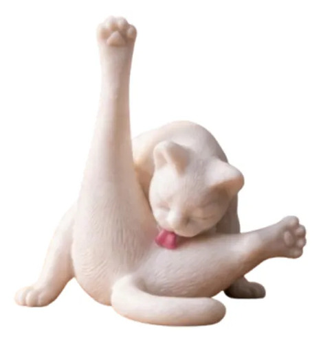 Figura Decorativa- Felino Bañándose