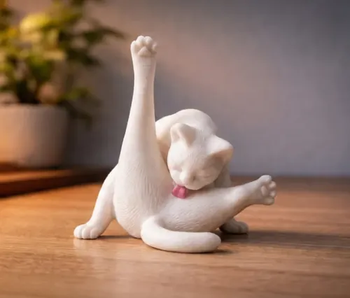 Figura Decorativa- Felino Bañándose - Foto 2