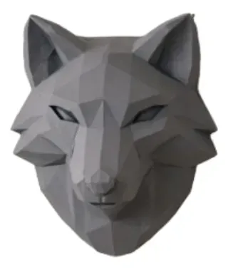 Escultura Decorativa De Pared Prints Patro- Cabeza De Lobo