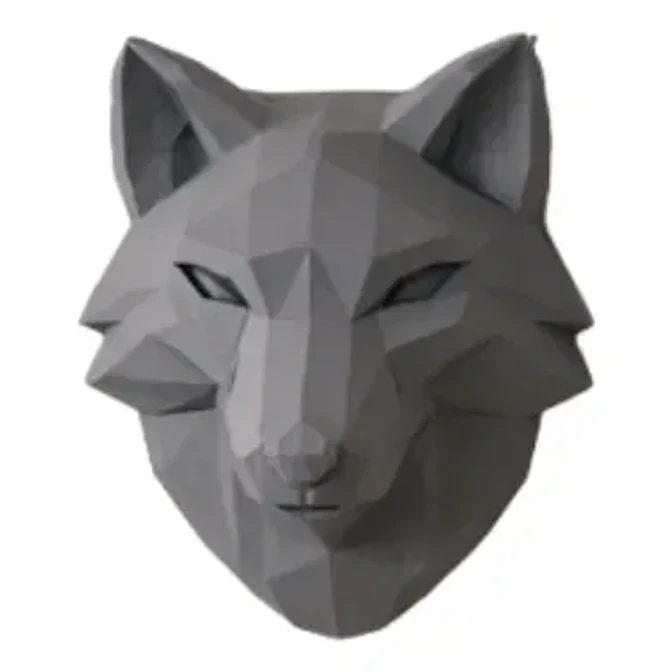 Escultura Decorativa De Pared Prints Patro- Cabeza De Lobo 1