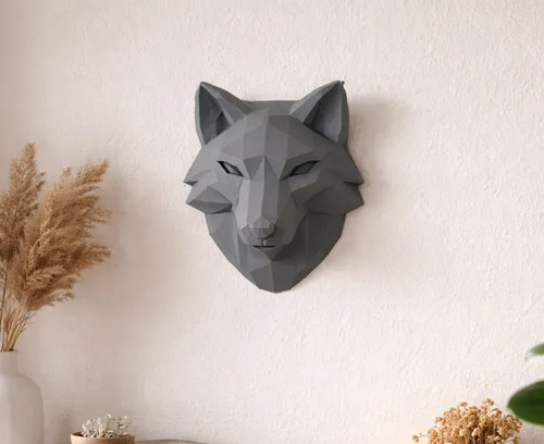 Escultura Decorativa De Pared Prints Patro- Cabeza De Lobo - Foto 2