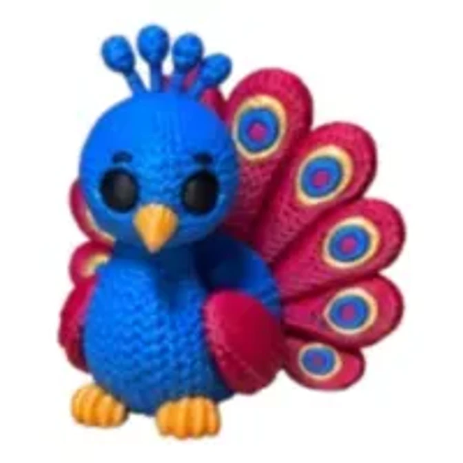 Figura Decorativa Prints Patro- Pavo Real De Punto 1
