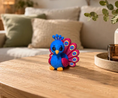 Figura Decorativa Prints Patro- Pavo Real De Punto - Foto 2