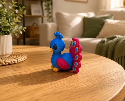 Figura Decorativa Prints Patro- Pavo Real De Punto - Foto 3