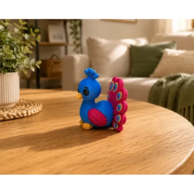 Figura Decorativa Prints Patro- Pavo Real De Punto 3
