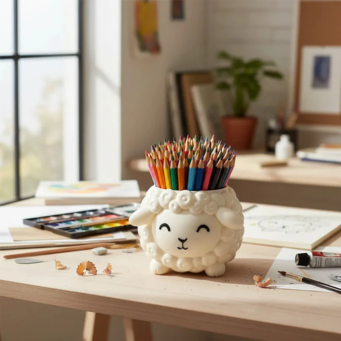 Portalápices Oveja Tierna Prints Patro Decorativa Escritorio 2