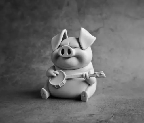 Figura Decorativa Prints Patro-cerdito Tocando Banjo - Foto 2