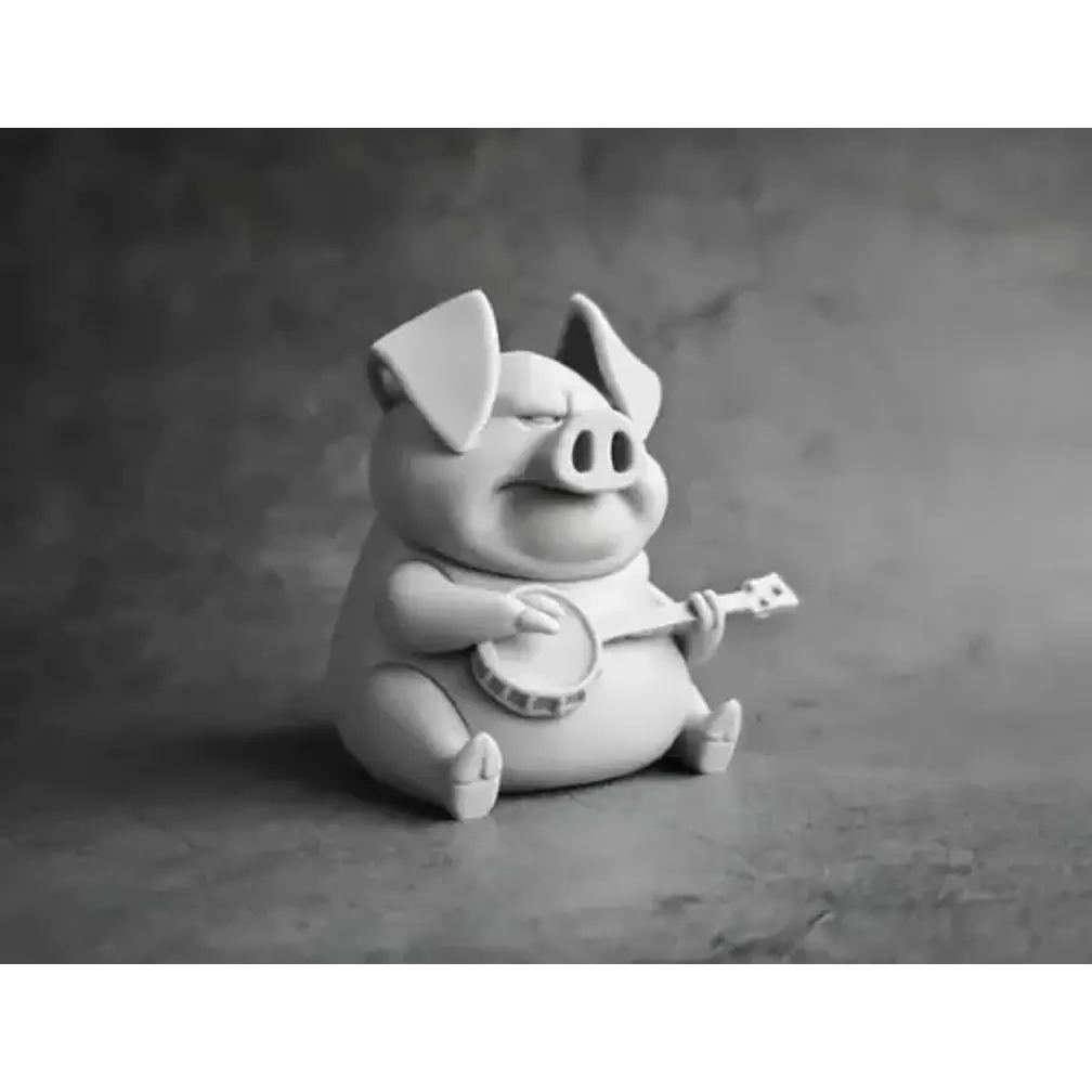 Figura Decorativa Prints Patro-cerdito Tocando Banjo 3