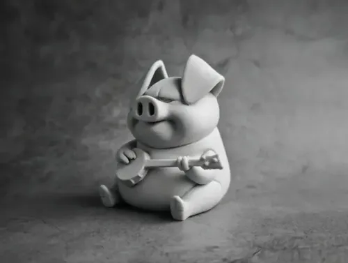 Figura Decorativa Prints Patro-cerdito Tocando Banjo - Foto 5