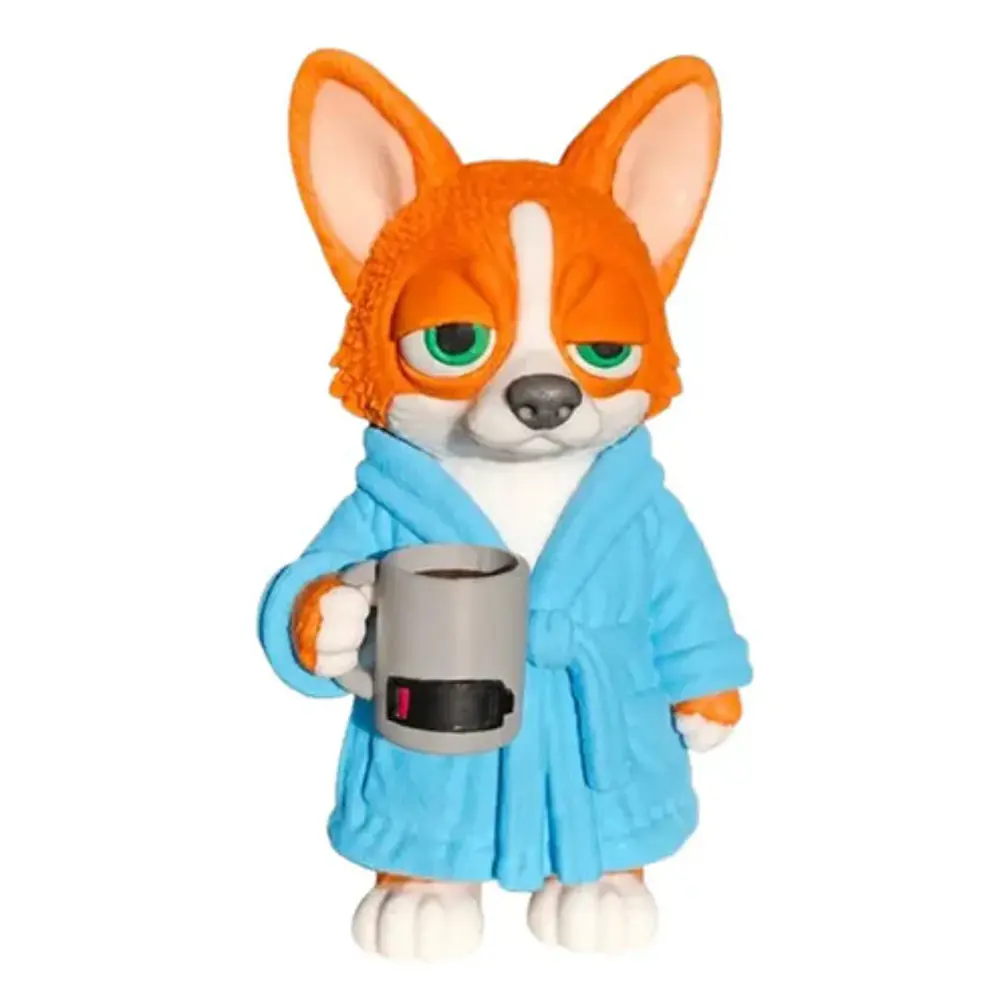 Figura Decorativa Prints Patro- Corgi Madrugador 1