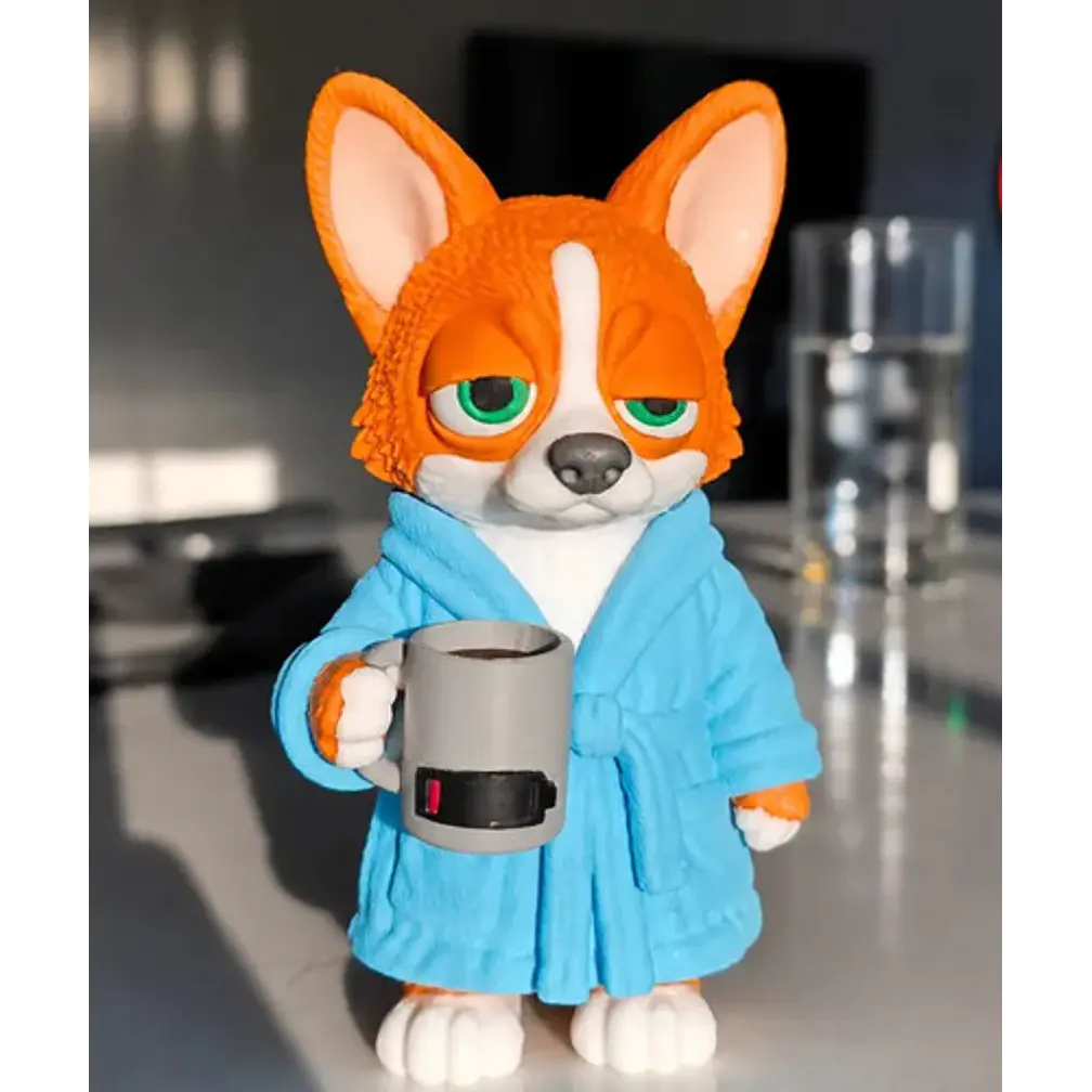 Figura Decorativa Prints Patro- Corgi Madrugador 2