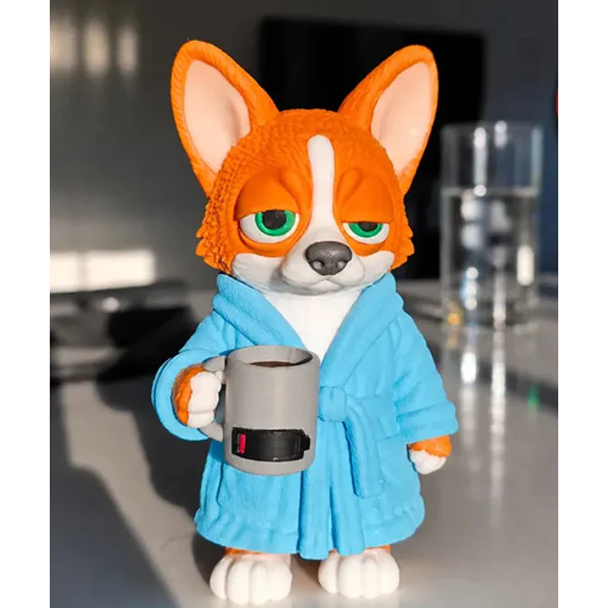 Figura Decorativa Prints Patro- Corgi Madrugador 2