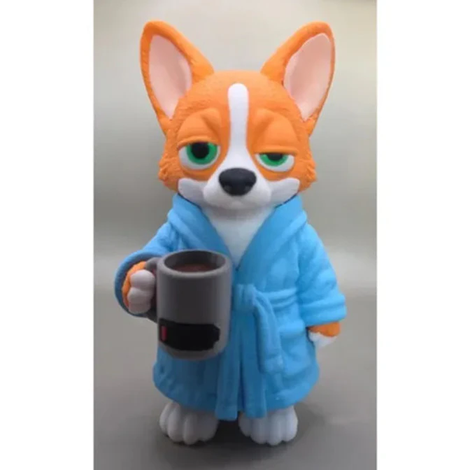 Figura Decorativa Prints Patro- Corgi Madrugador 5