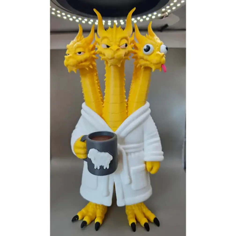 Figura Decorativa Prints Patro- Dragón 3 Cabezas Del Meme 2