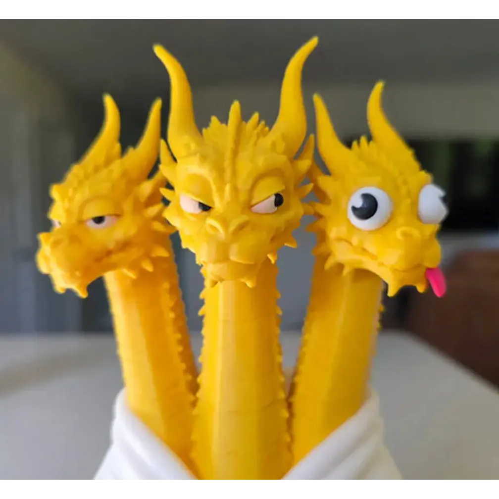 Figura Decorativa Prints Patro- Dragón 3 Cabezas Del Meme 5