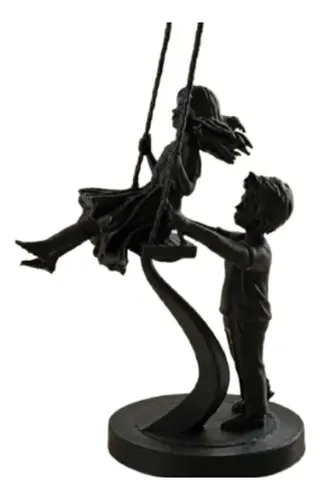 Escultura Decorativa Prints Patro- Niños En Columpio