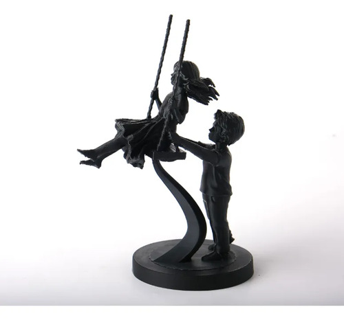 Escultura Decorativa Prints Patro- Niños En Columpio - Foto 3