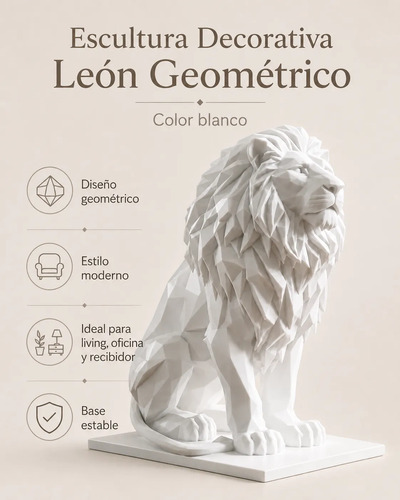 Escultura Decorativa Prints Patro- León Majestuoso - Foto 2