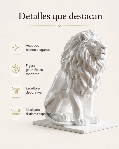 Escultura Decorativa Prints Patro- León Majestuoso - Foto 5