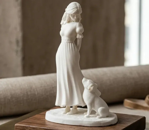 Escultura Decorativa Prints Patro- Niña Y Su Perro - Foto 2