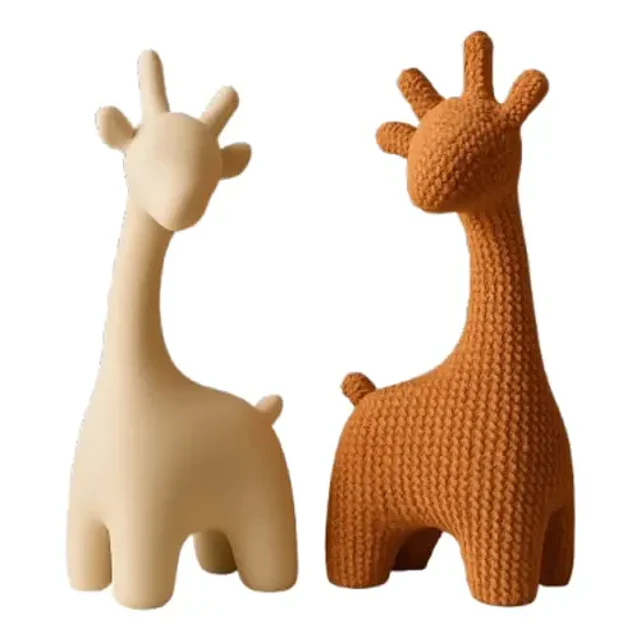 Escultura Minimalista Prints Patro - Jirafas Estilo Tejidas