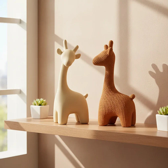 Escultura Minimalista Prints Patro - Jirafas Estilo Tejidas 5