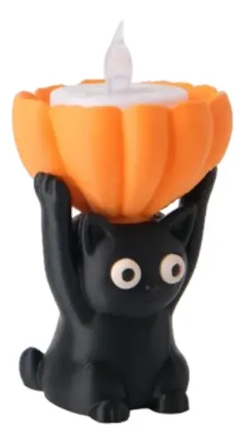 Portavelas Led Prints Patro- Gatito Negro
