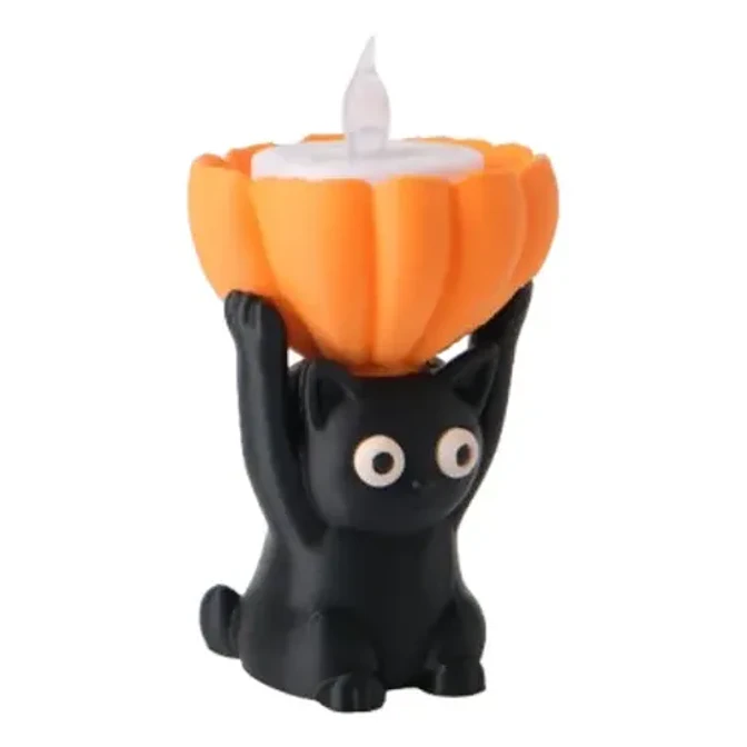 Portavelas Led Prints Patro- Gatito Negro 1