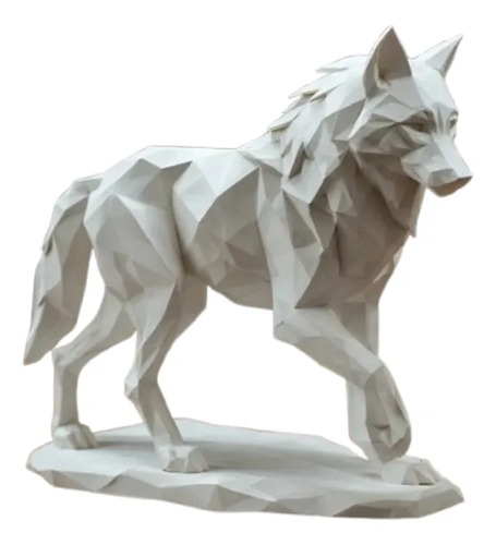 Escultura Decorativa Prints Patro- Lobo Majestuoso