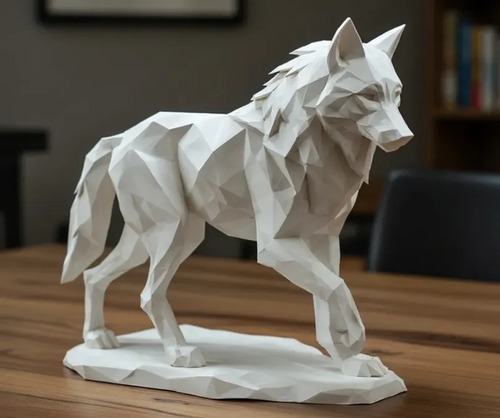 Escultura Decorativa Prints Patro- Lobo Majestuoso - Foto 2