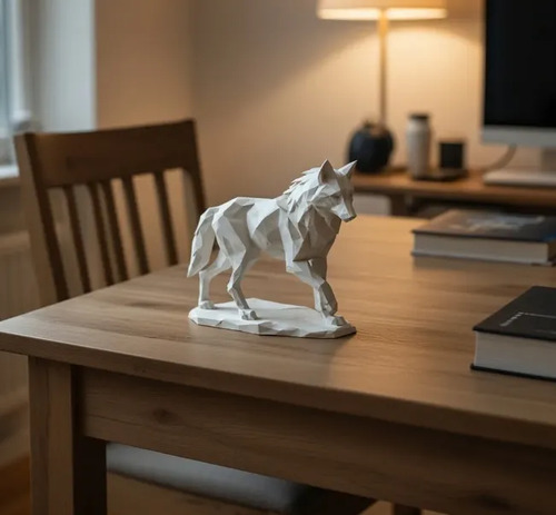Escultura Decorativa Prints Patro- Lobo Majestuoso - Foto 4