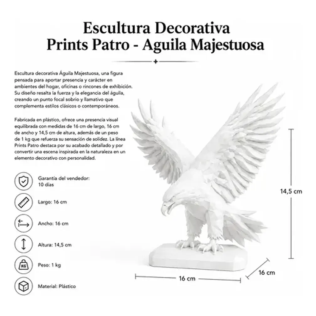 Escultura Decorativa Prints Patro- Águila Majestuosa 4