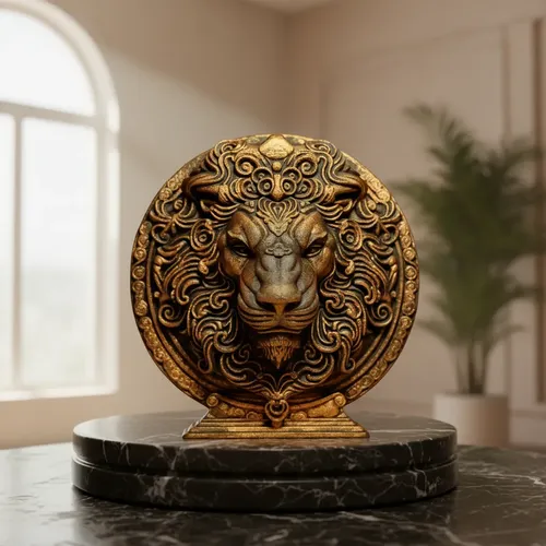 Escultura Decorativa Prints Patro - Zodiacal Leo - Foto 5