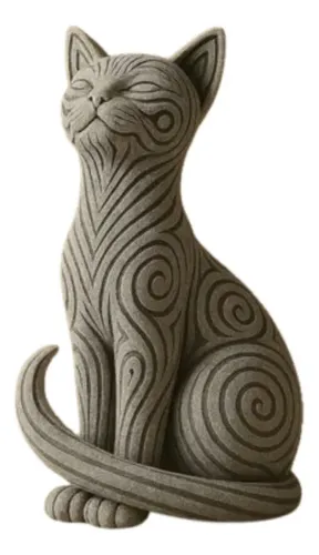 Escultura Elegante Prints Patro - Gato Tribal